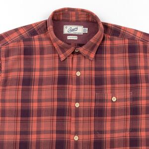 Grayers Clothier Flannel Shirt Short Sleeve Cotton Plaid Multicolor Mens Large